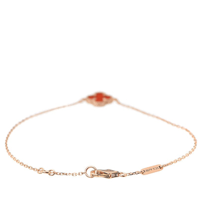 Van Cleef & Arpels 18K Rose Gold Carnelian Sweet Alhambra Bracelet 3 of 8