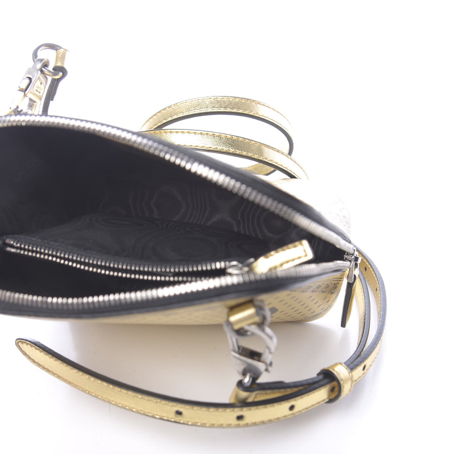 X SEGA Calfskin GUCCY Stars Mini Dome Shoulder Bag Gold