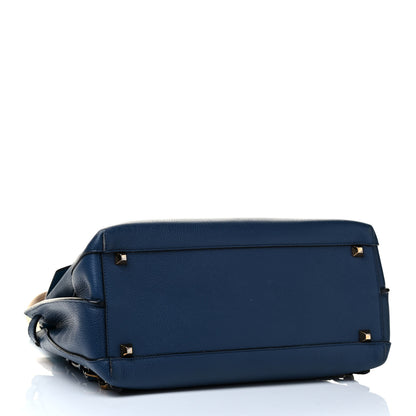 MCM Grained Calfskin Large Milla Convertible Backpack Navy 6 of 10
