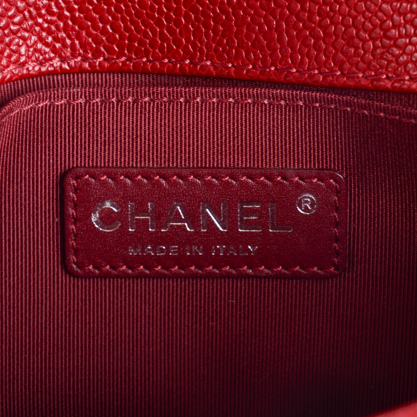 Caviar Quilted Small Boy Flap Bag Dark Red