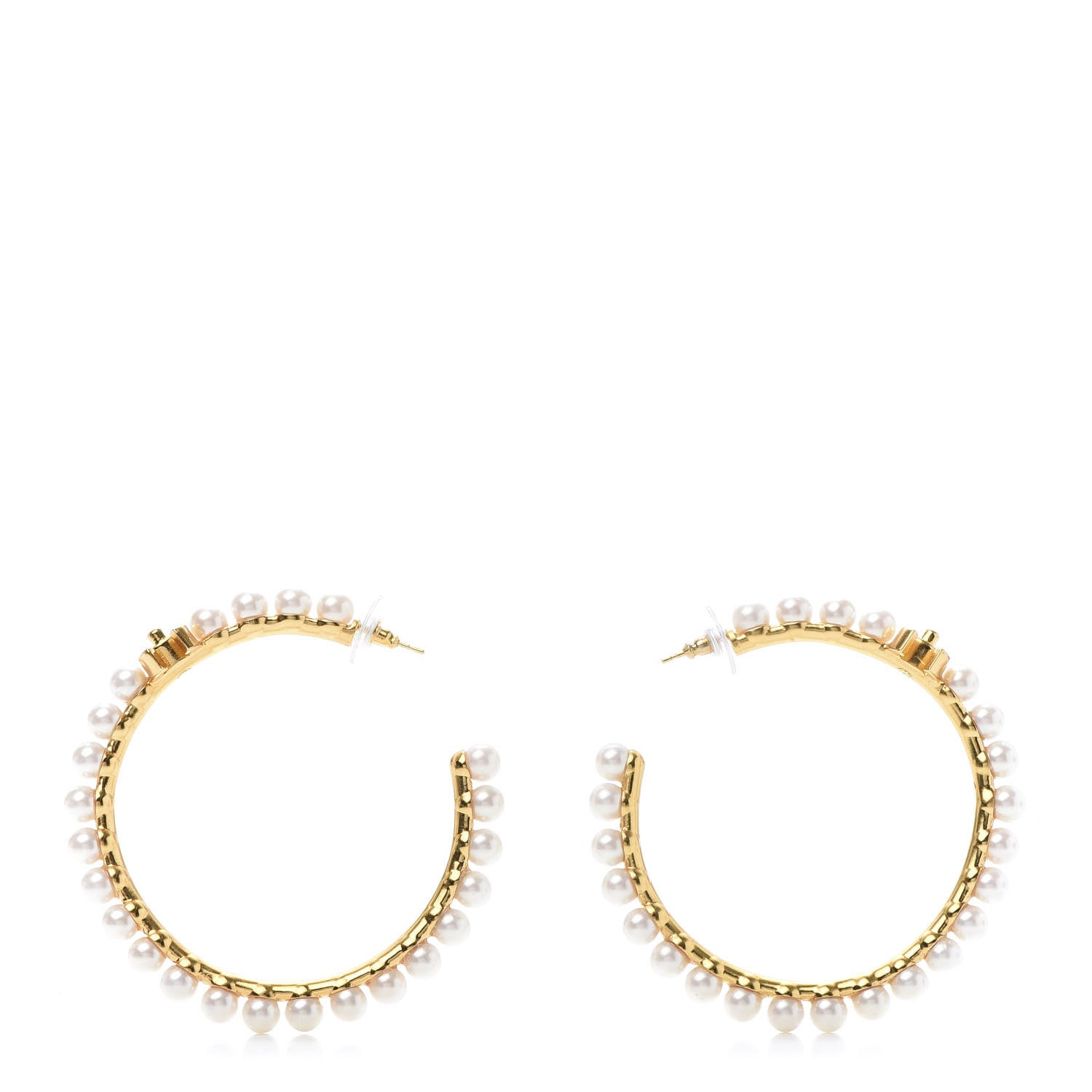 Chanel Pearl CC More Is More Hoop Earrings Gold 1 of 7