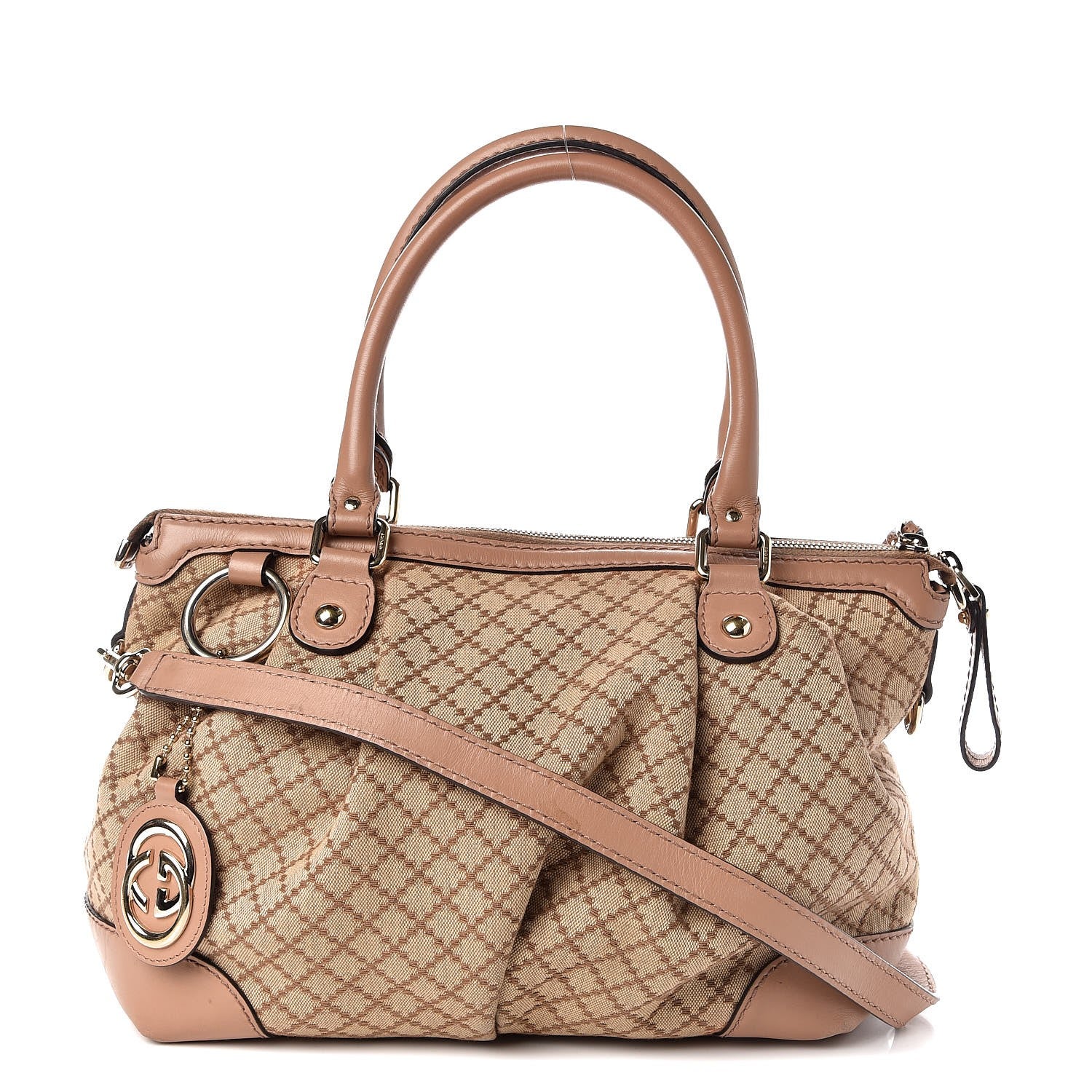 Gucci Diamante Medium Sukey Top Handle Bag Beige Pink 1 of 12