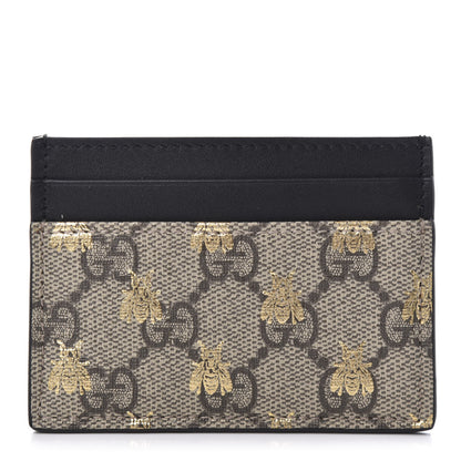 Gucci GG Supreme Monogram Bees Card Holder Black 1 of 8