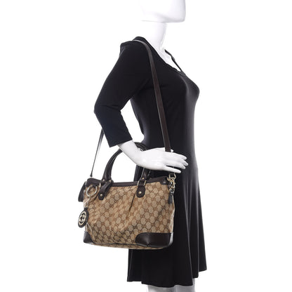 Gucci Monogram Medium Sukey Top Handle Dark Brown 2 of 10