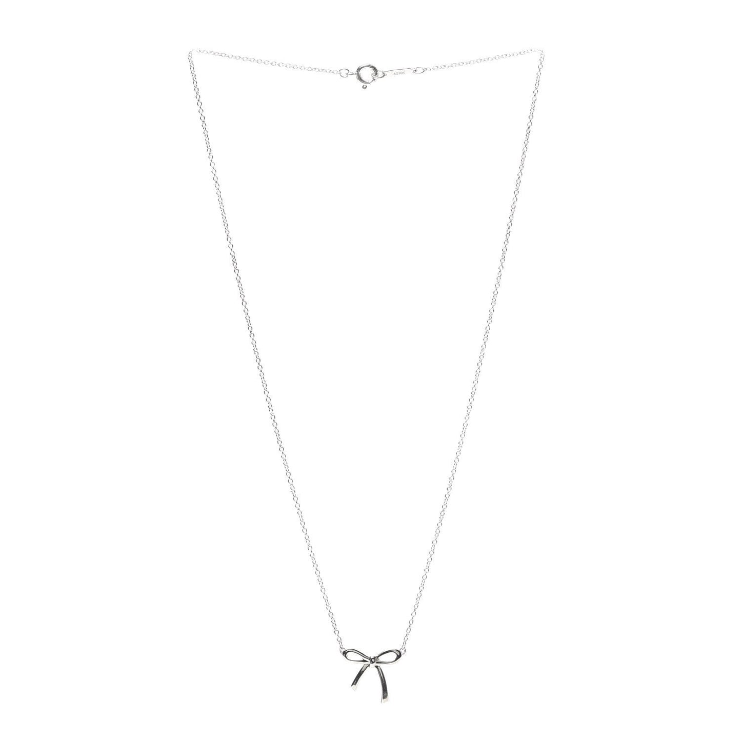 Sterling Silver Small Bow Pendant Necklace