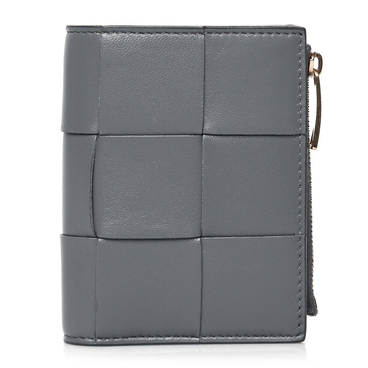 Bottega Veneta Nappa Maxi Intrecciato Bifold Zip Wallet Thunder 1 of 8