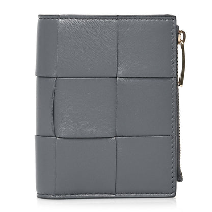 Bottega Veneta Nappa Maxi Intrecciato Bifold Zip Wallet Thunder 1 of 8