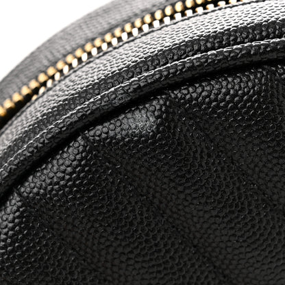Saint Laurent Grain De Poudre Matelasse Chevron Quilted Round Vinyle Camera Bag Black 11 of 12