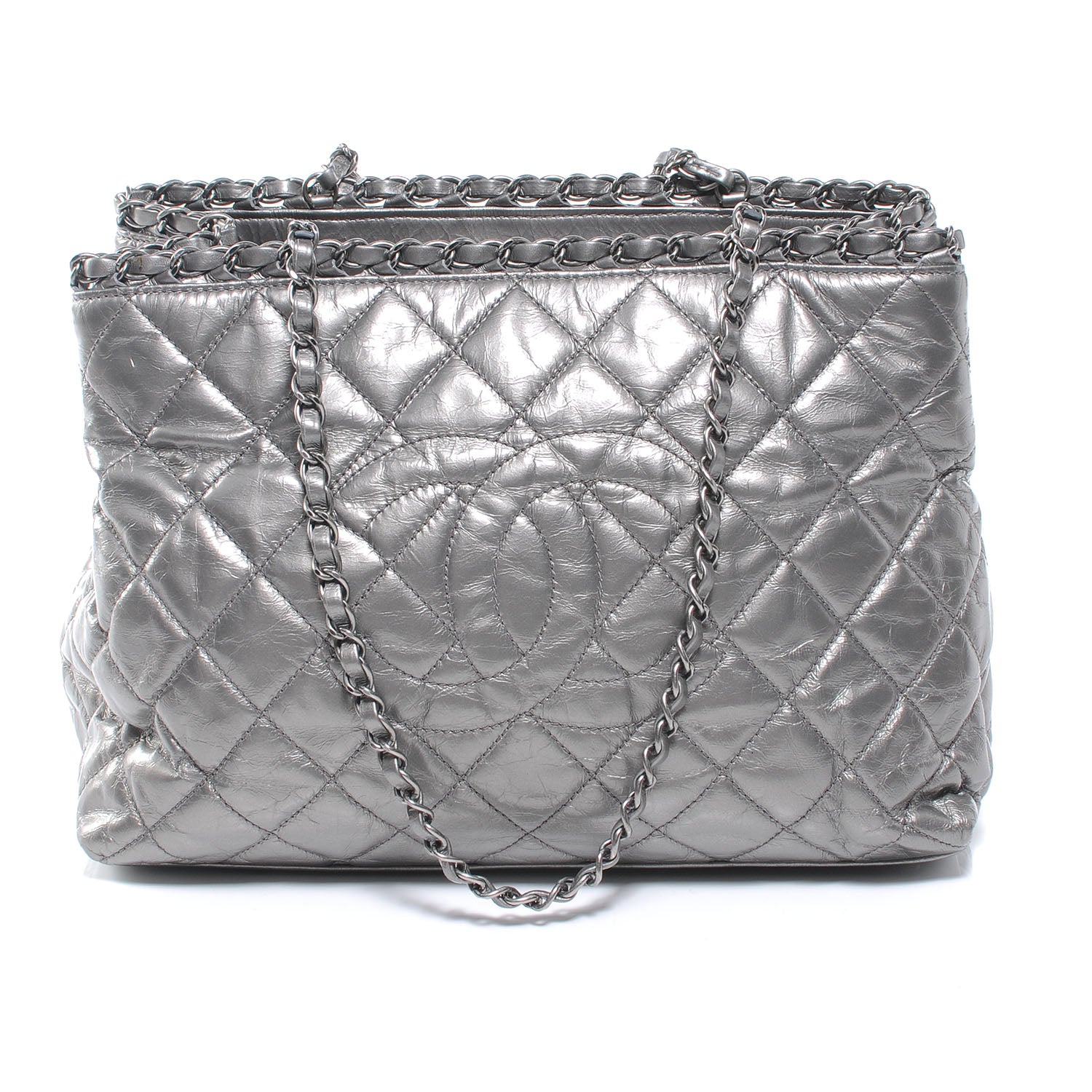 Chanel Calfskin Small Chain Me Tote Silver 1 of 7