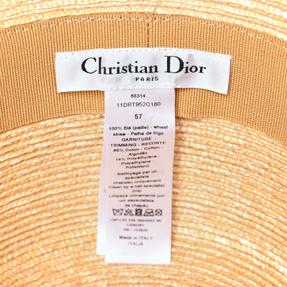 Christian Dior Straw Bucket Hat 57 Natural 8 of 8