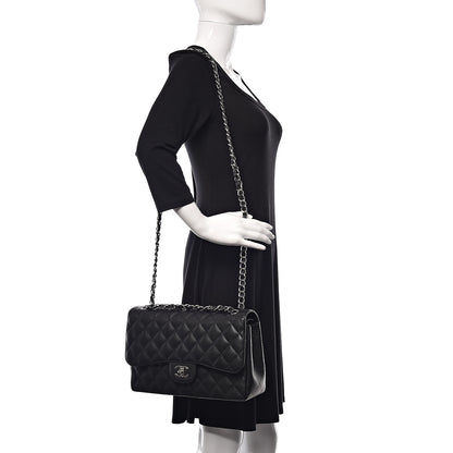 Chanel Caviar Quilted Jumbo Double Flap Black 2 of 10