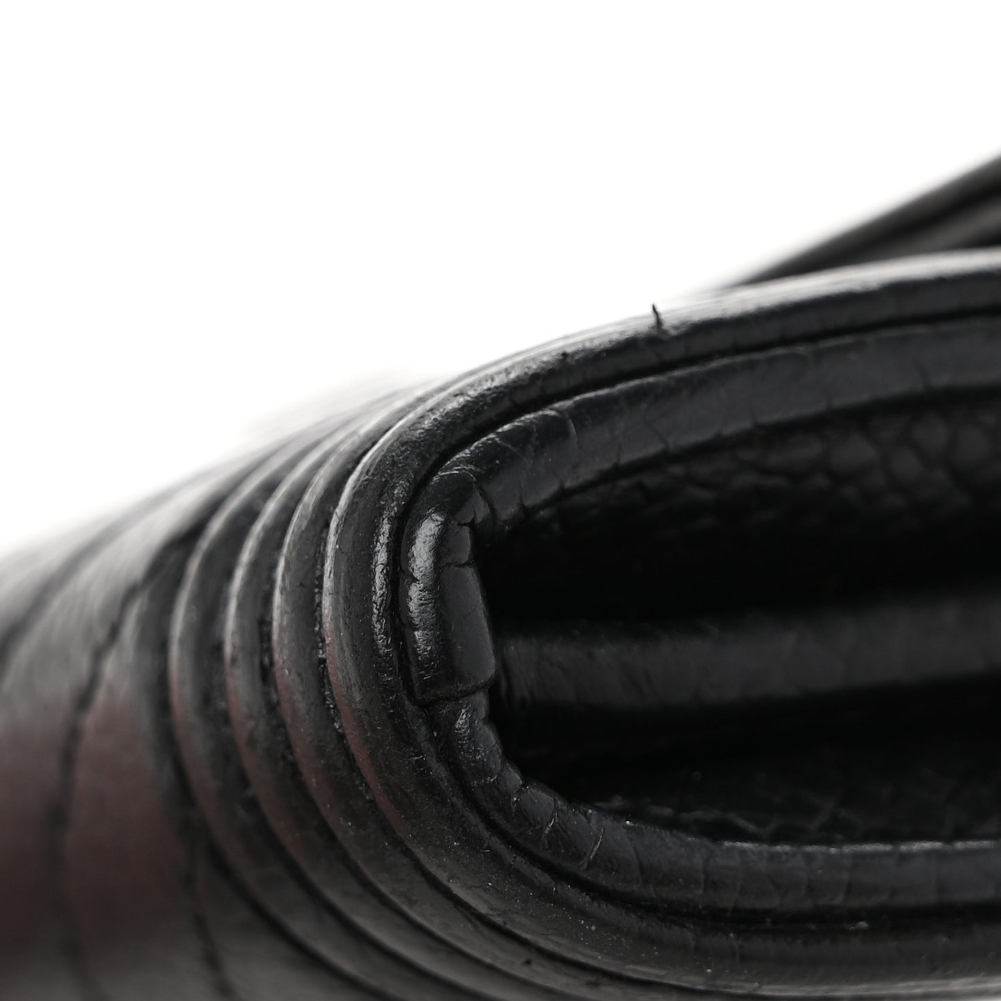 Caviar Chevron Quilted Boy Flap Wallet Black