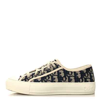 Christian Dior Canvas Oblique Walk'N'Dior Low Top Sneakers 37.5 Deep Blue 1 of 10
