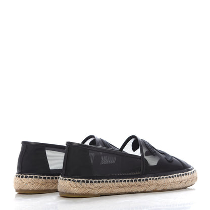Chanel Mesh Grosgrain CC Espadrilles 38 Black 4 of 9