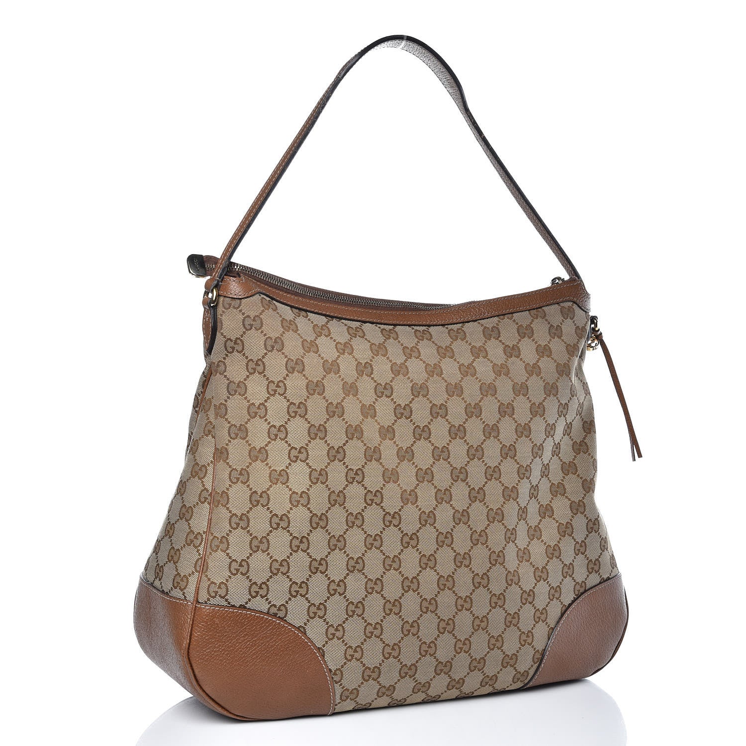 Gucci Monogram Textured Calfskin Large Bree Hobo Beige Ebony Nocciola 3 of 18