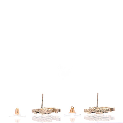 Chanel Enamel CC Baroque Earrings Black Gold 4 of 4
