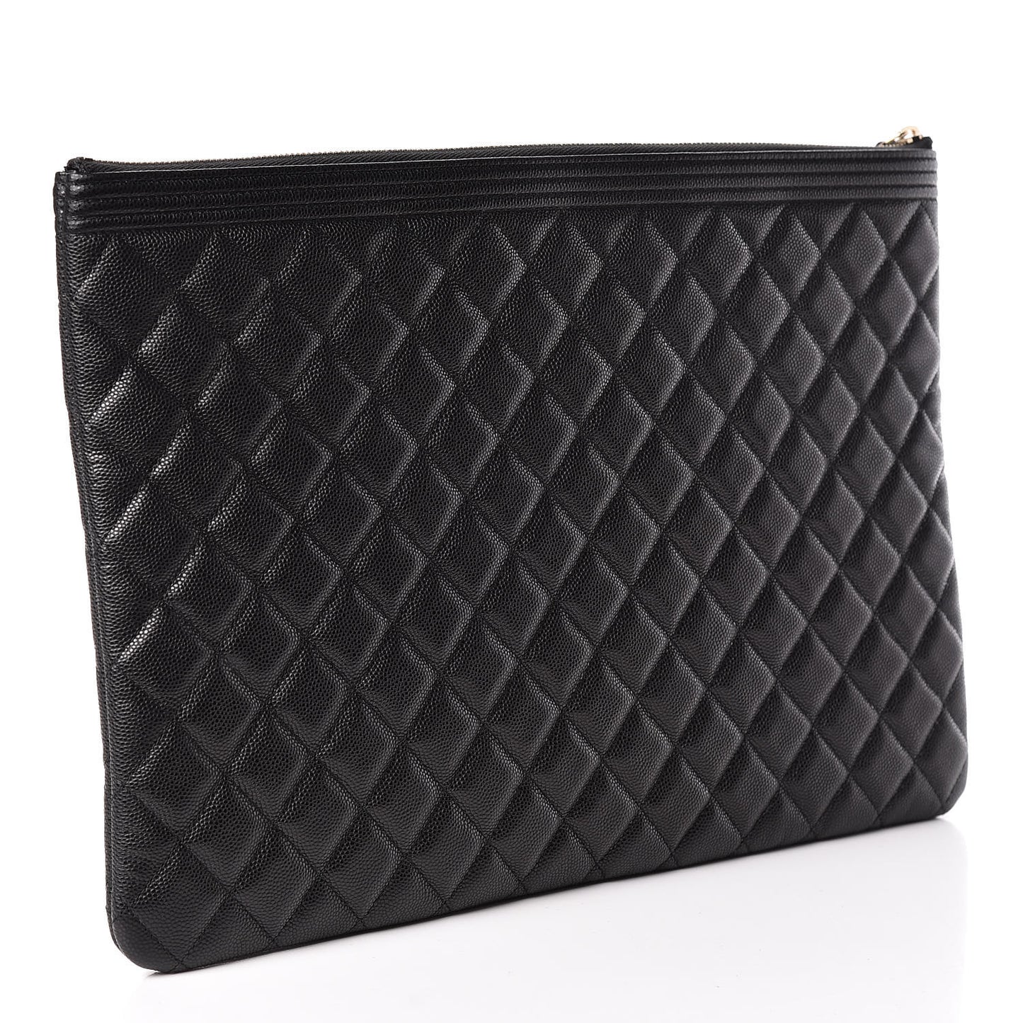 Caviar Quilted Large Boy Cosmetic Case Black