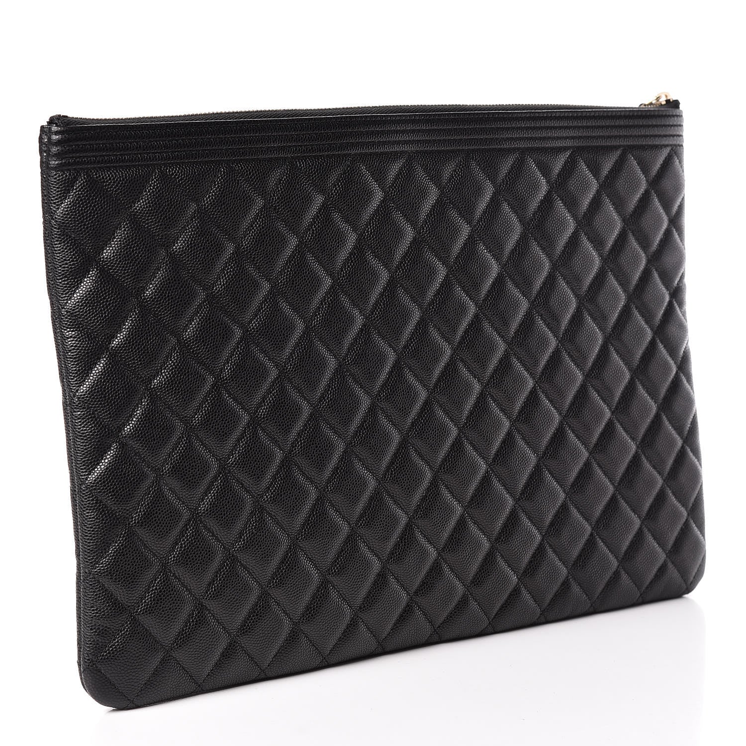 Chanel Caviar Quilted Large Boy Cosmetic Case Black 3 of 11