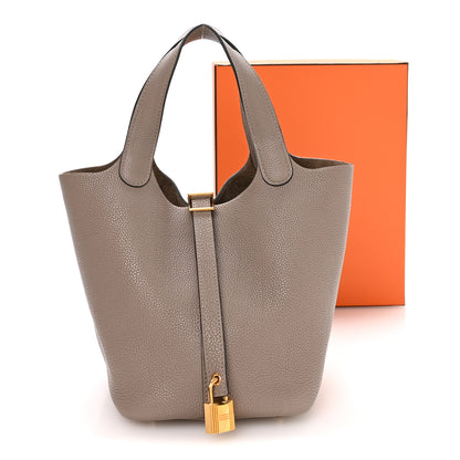 Hermes Taurillon Clemence Picotin Lock 18 PM Gris Tourterelle 12 of 12