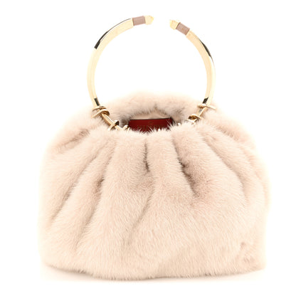 Valentino Garavani Mink Fur Clutch Pink 1 of 10
