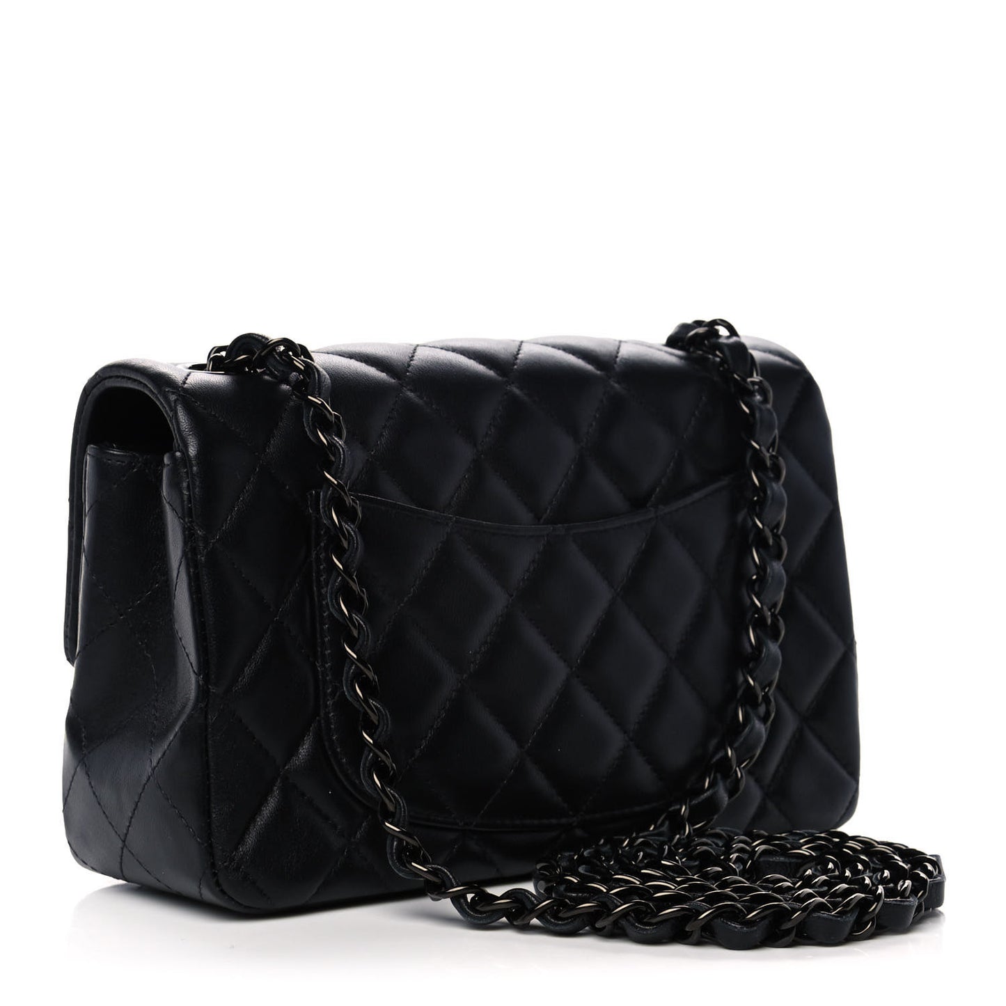 Lambskin Quilted Mini Rectangular Flap So Black