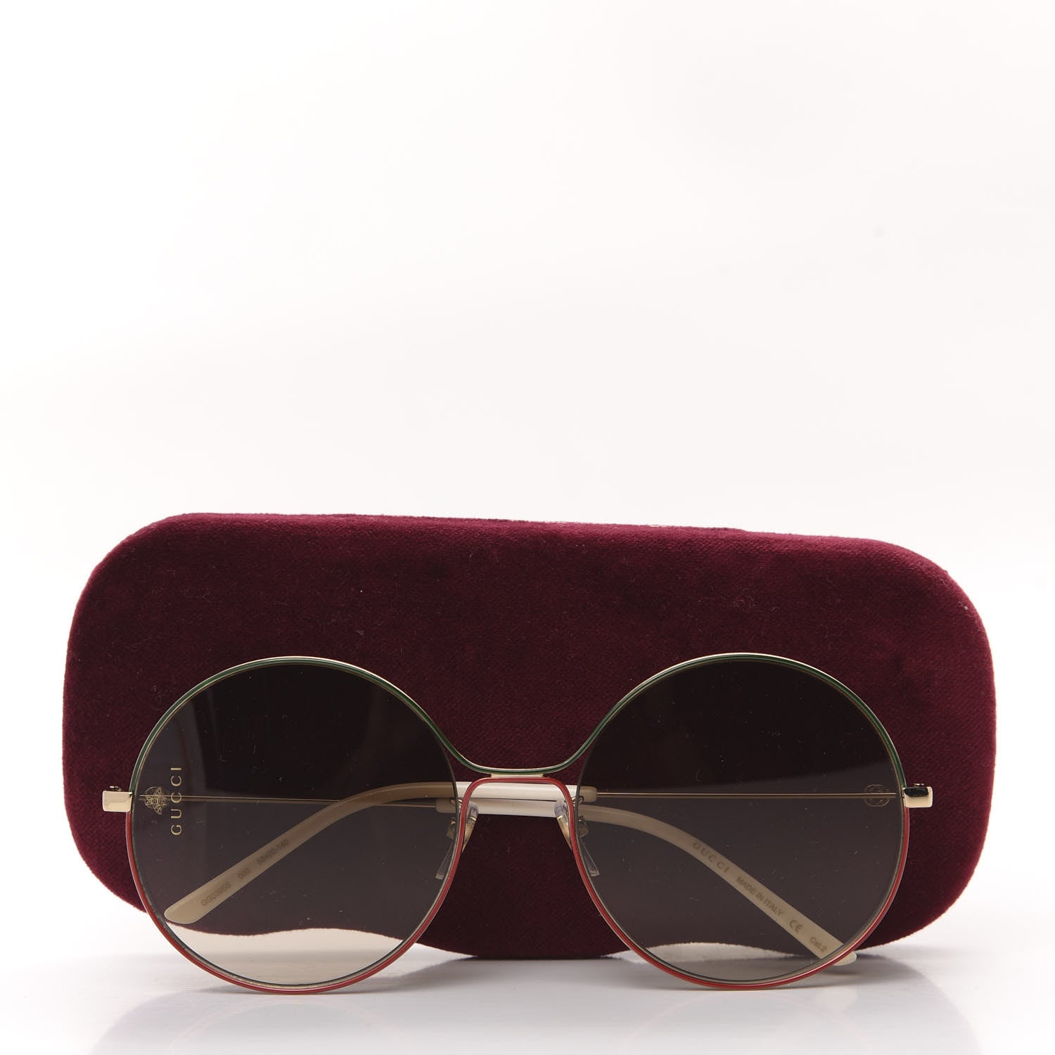 Gucci Round Sunglasses GG0395S Red Green 8 of 8
