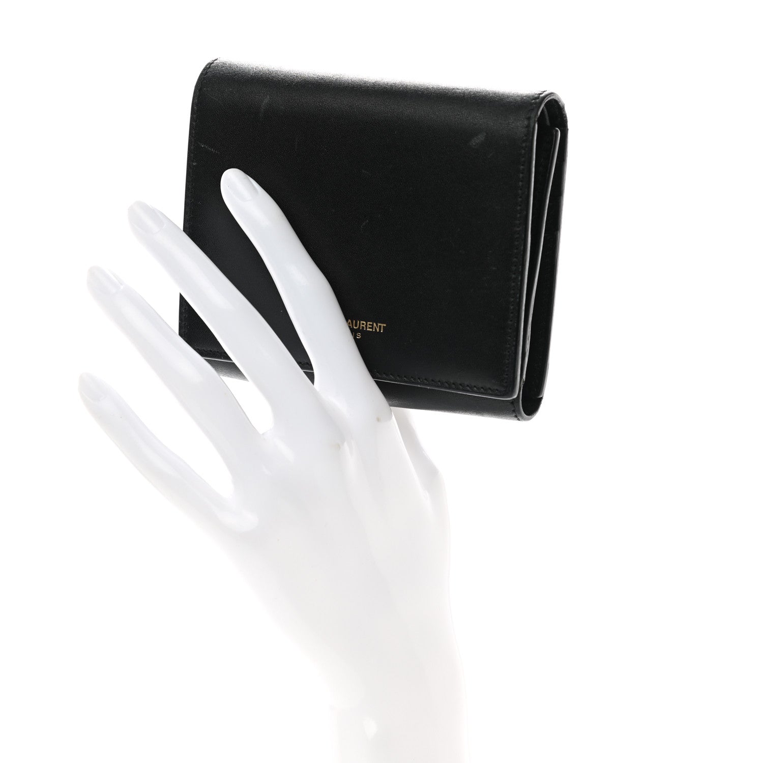 Saint Laurent Smooth Calfskin Compact Wallet Black 2 of 17