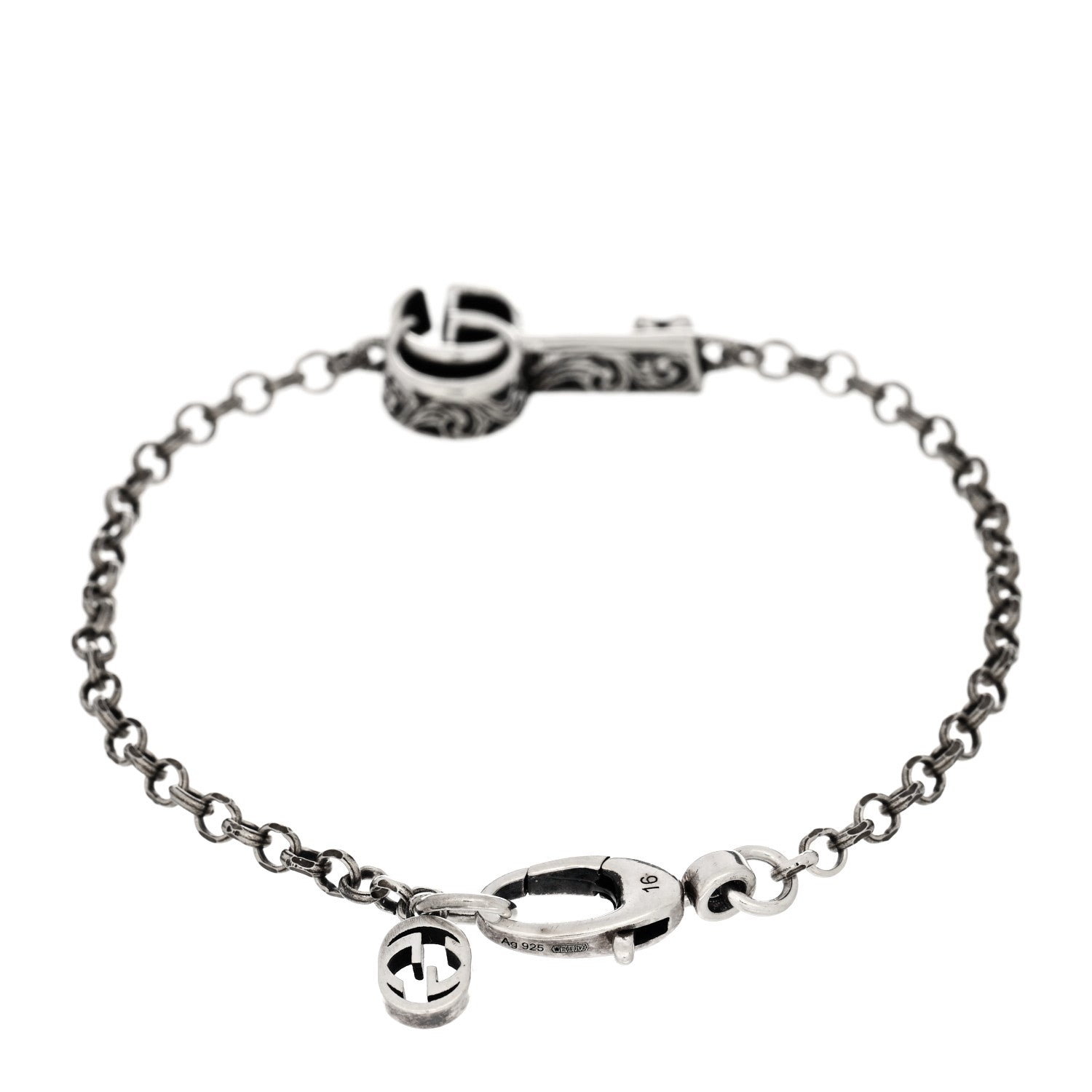 Gucci Sterling Silver Double G Key Bracelet 2 of 3