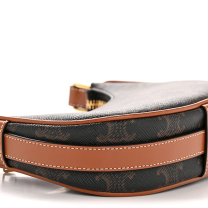 Celine Canvas Calfskin Mini Ava Triomphe Shoulder Bag Tan 10 of 12