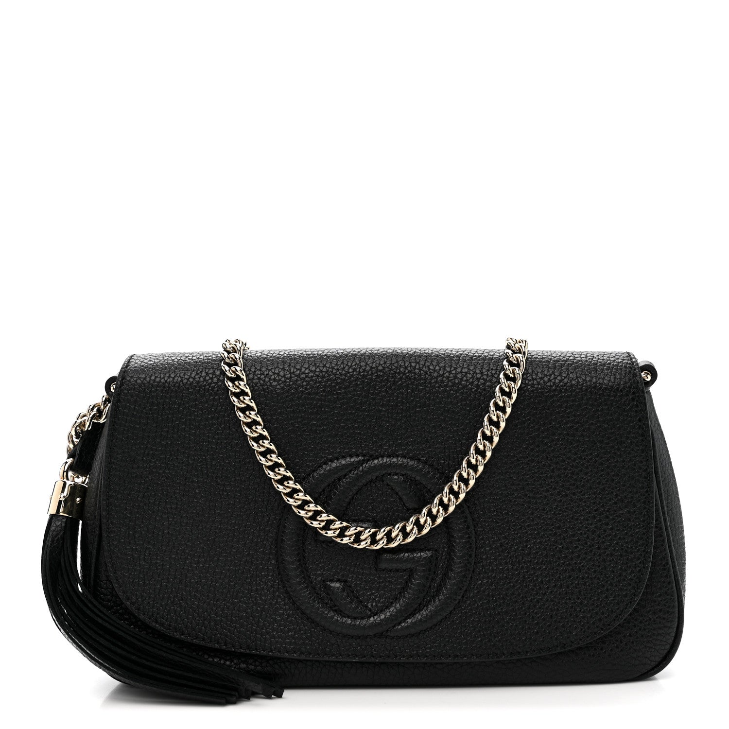 Gucci Pebbled Calfskin Medium Soho Flap Crossbody Black 1 of 10
