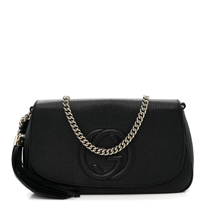 Gucci Pebbled Calfskin Medium Soho Flap Crossbody Black 1 of 10