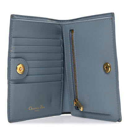 Christian Dior Supple Calfskin Cannage Caro Slim Wallet Cloud Blue 5 of 7