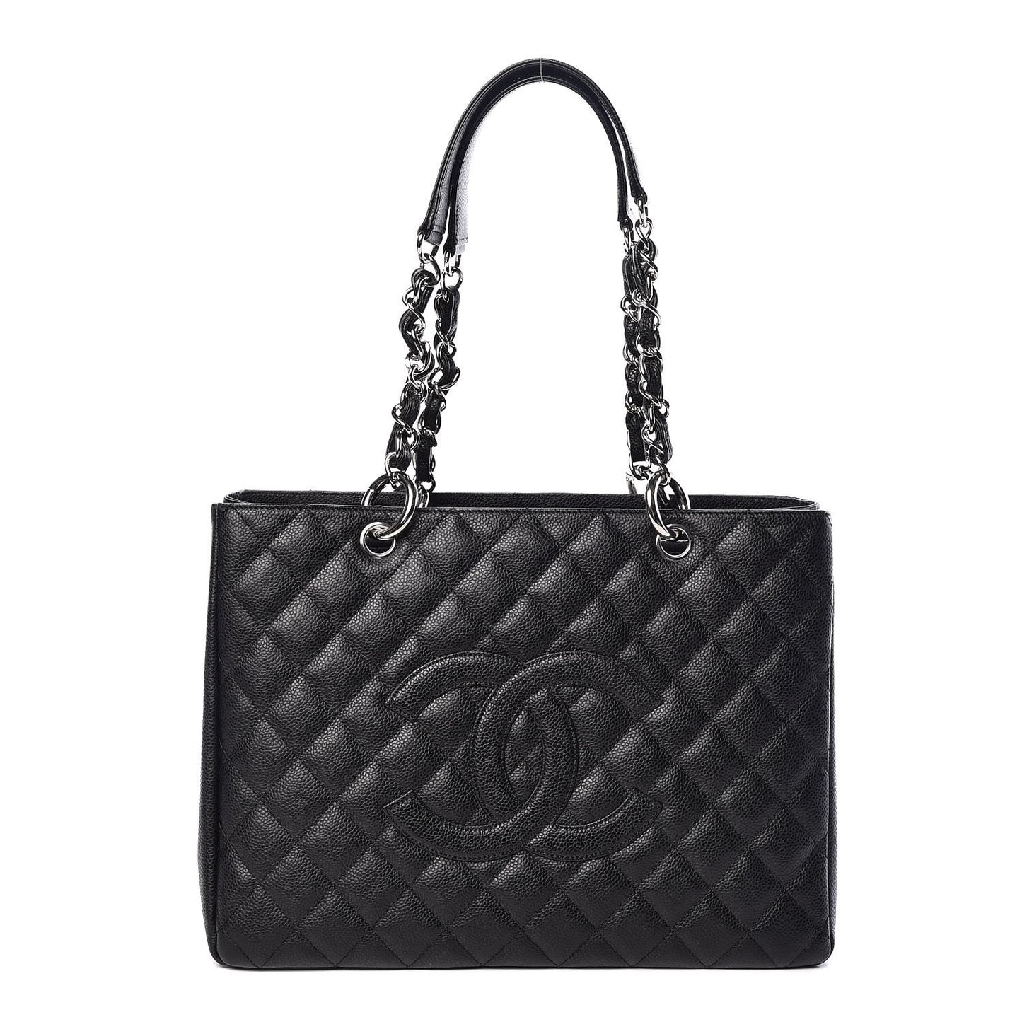 Caviar Quilted Grand Shopping Tote GST Black