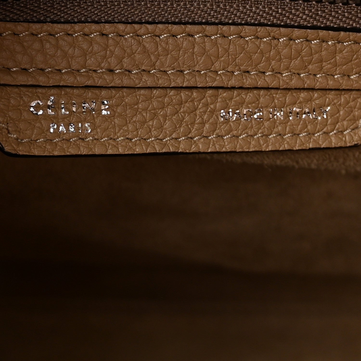 Celine Drummed Calfskin Mini Luggage Dune 6 of 9