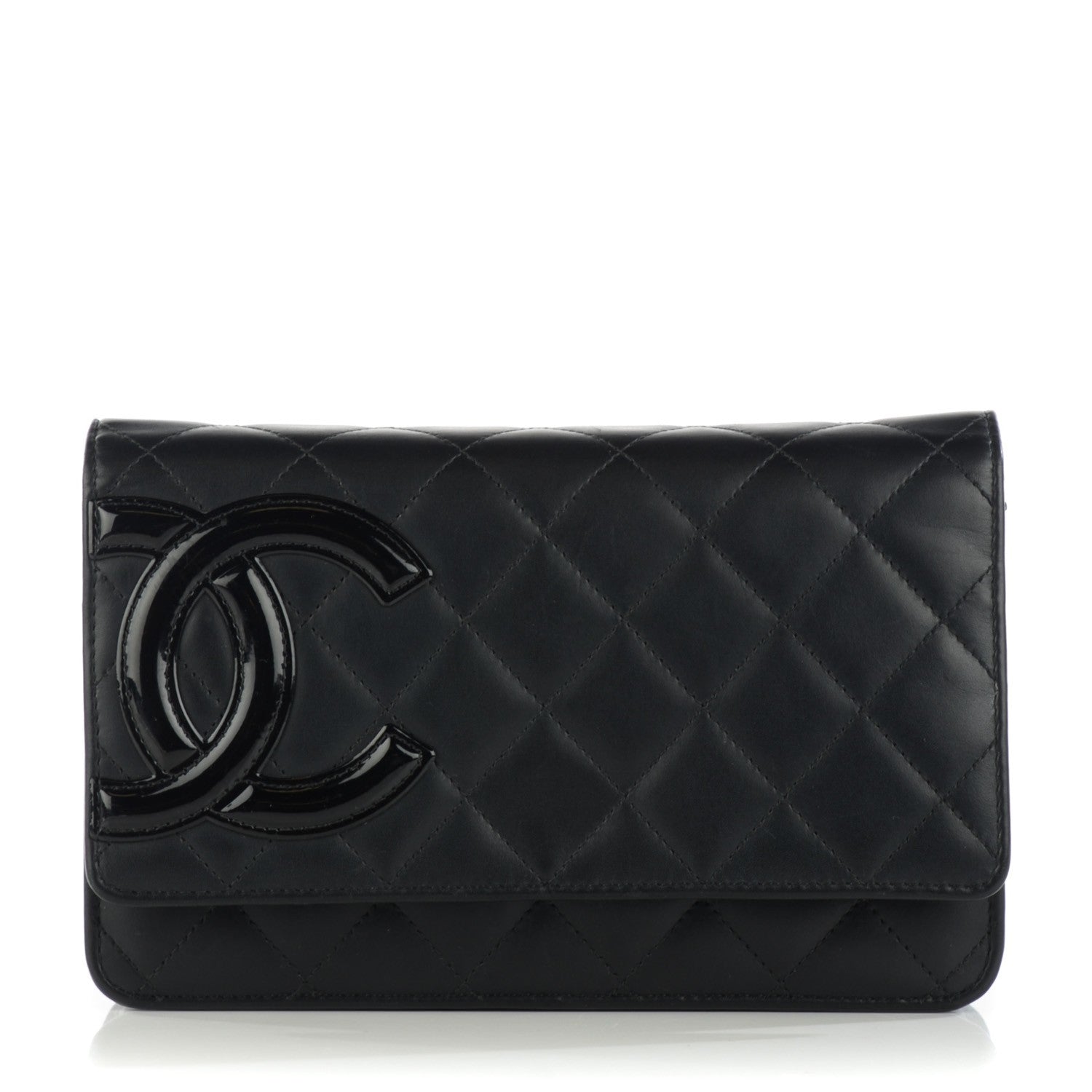 Chanel Calfskin Quilted Cambon Wallet On Chain WOC Black 1 of 8