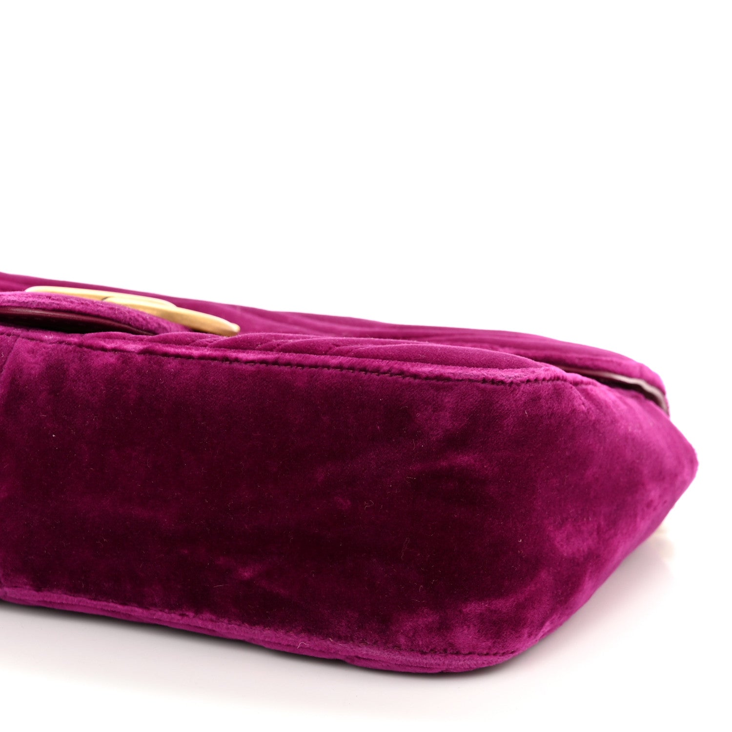 Gucci Velvet Matelasse Small GG Marmont Shoulder Bag Fuchsia Violet Cyclamen 10 of 10