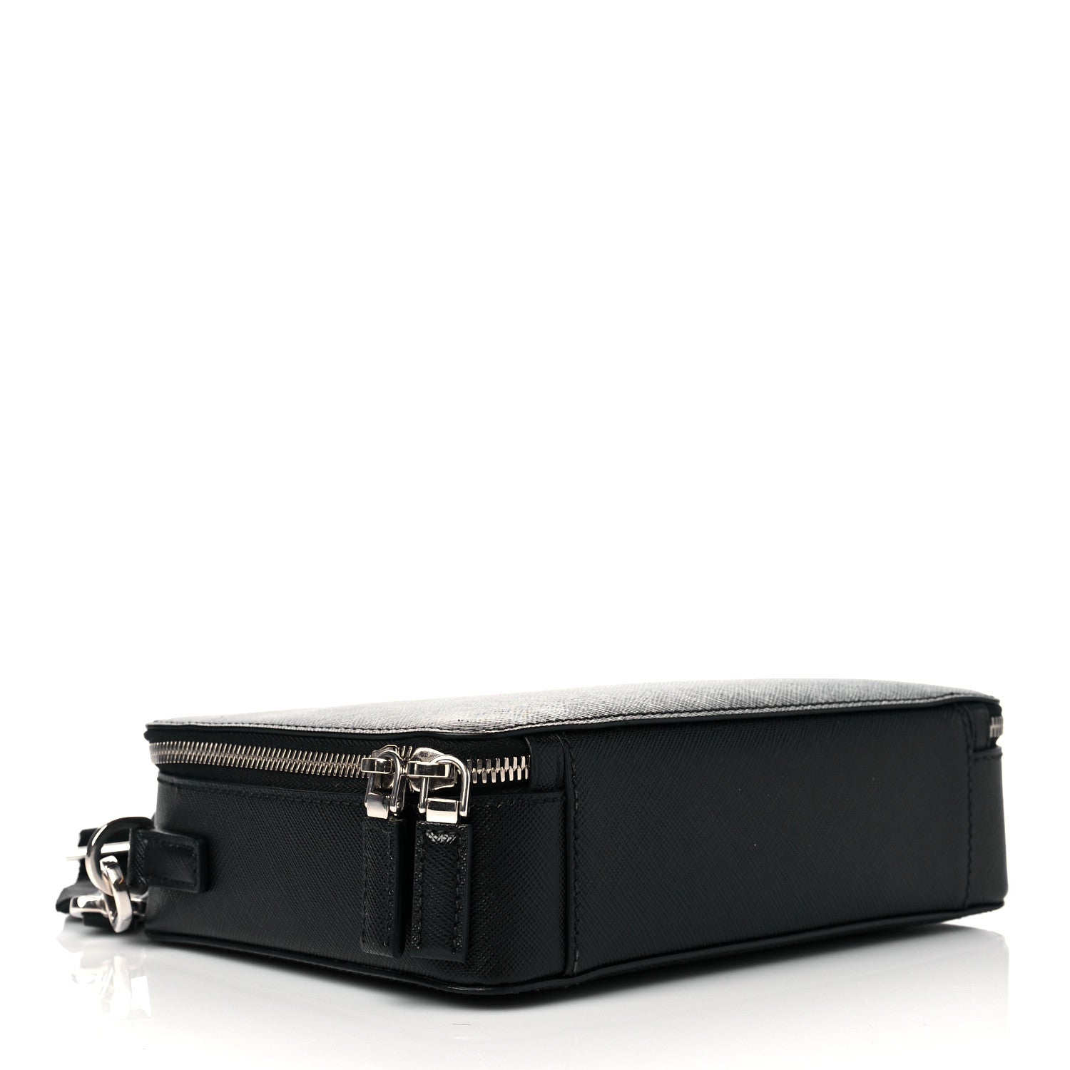 Prada Saffiano Travel Medium Brique Crossbody Bag Black 4 of 10