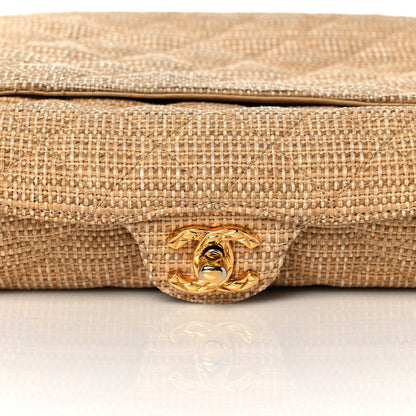 Chanel Straw Raffia Shoulder Bag Beige 14 of 15