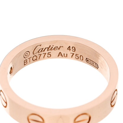 Cartier 18K Pink Gold Diamond 4mm LOVE Wedding Band Ring 49 4.75 4 of 4