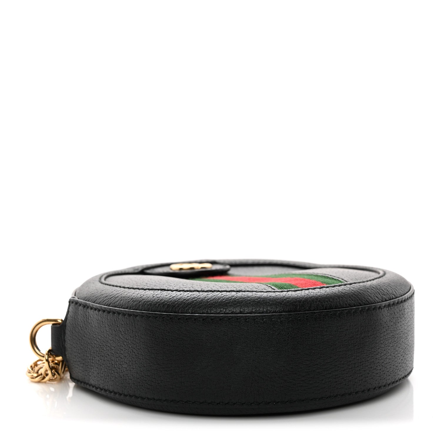 Gucci Grained Calfskin Web Mini Ophidia Round Shoulder Bag Black 4 of 11