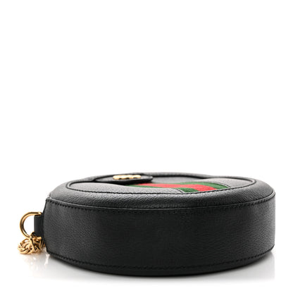 Gucci Grained Calfskin Web Mini Ophidia Round Shoulder Bag Black 4 of 11