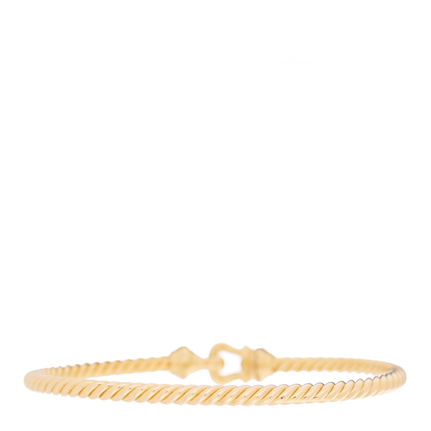 David Yurman 18K Yellow Gold Diamond 3.5mm Cable Buckle Bracelet 2 of 3