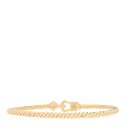 David Yurman 18K Yellow Gold Diamond 3.5mm Cable Buckle Bracelet 2 of 3