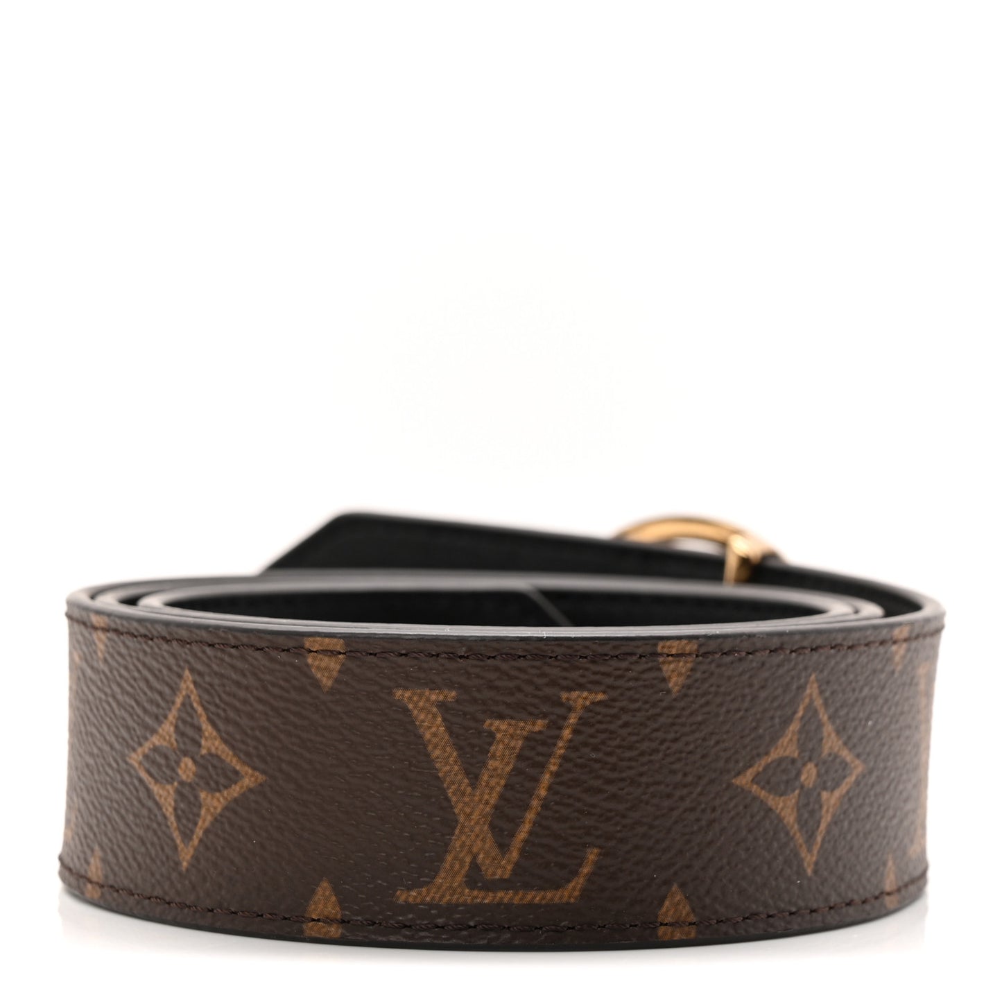 Monogram Calfskin 35mm LV Circle Reversible Belt 80 32 Black