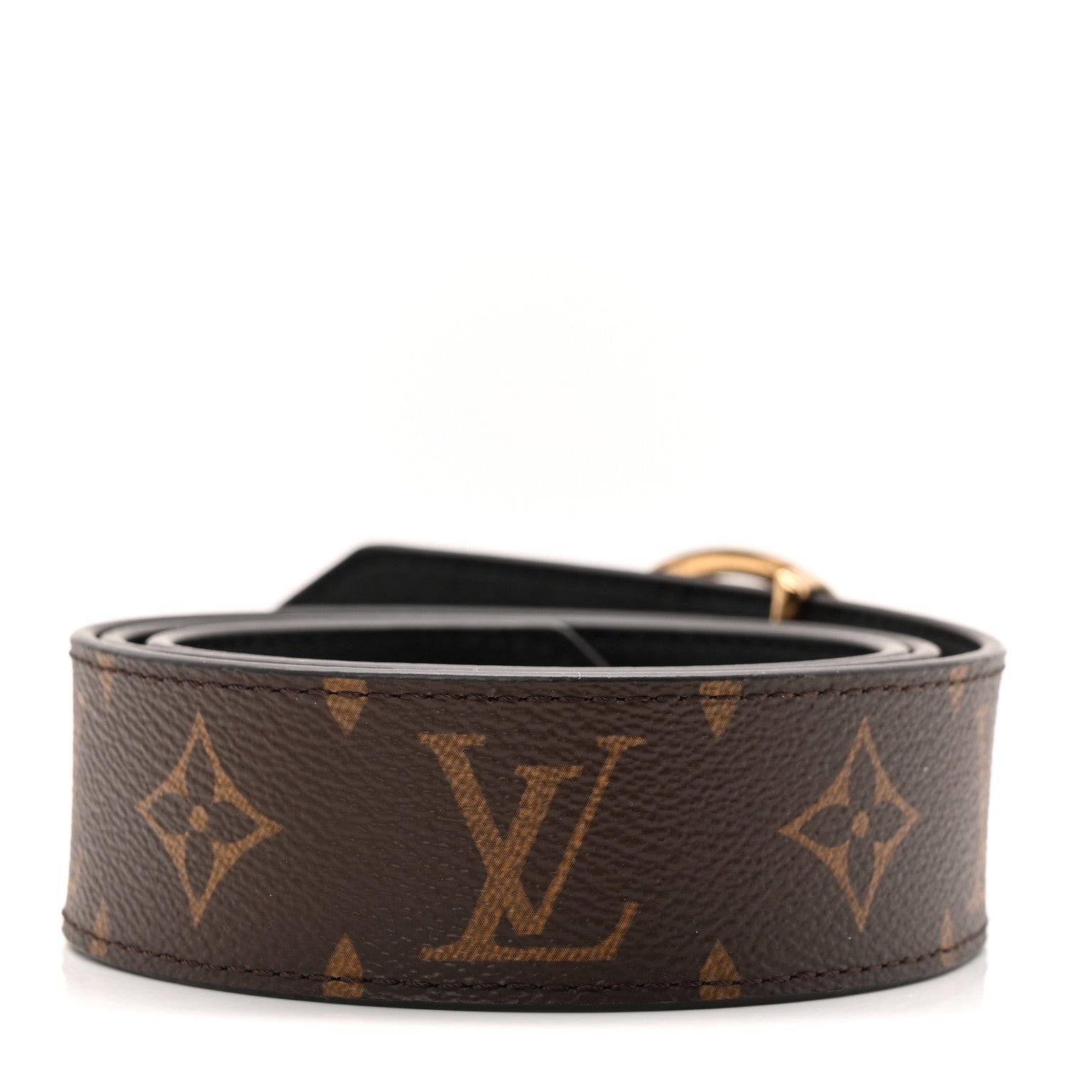 Louis Vuitton Monogram Calfskin 35mm LV Circle Reversible Belt 80 32 Black 2 of 4