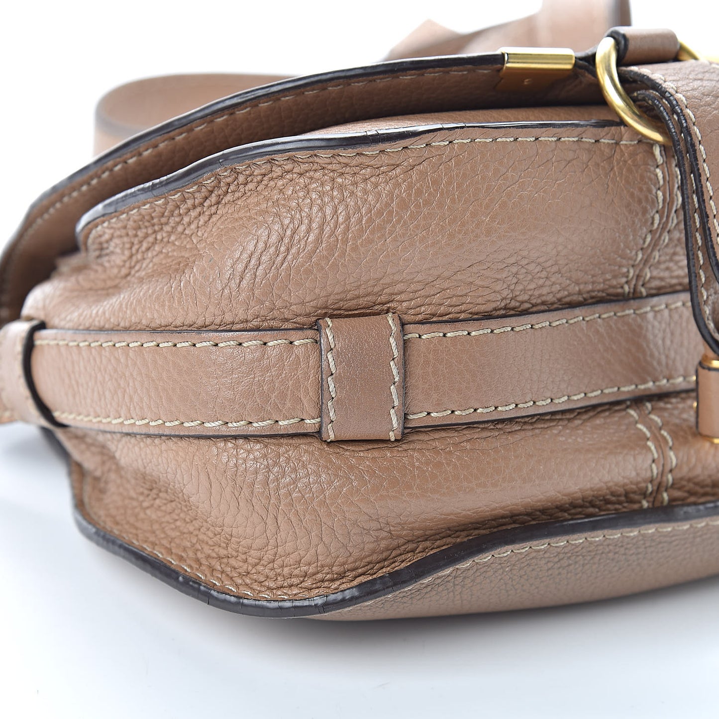 Calfskin Mini Marcie Round Crossbody Bag Nut