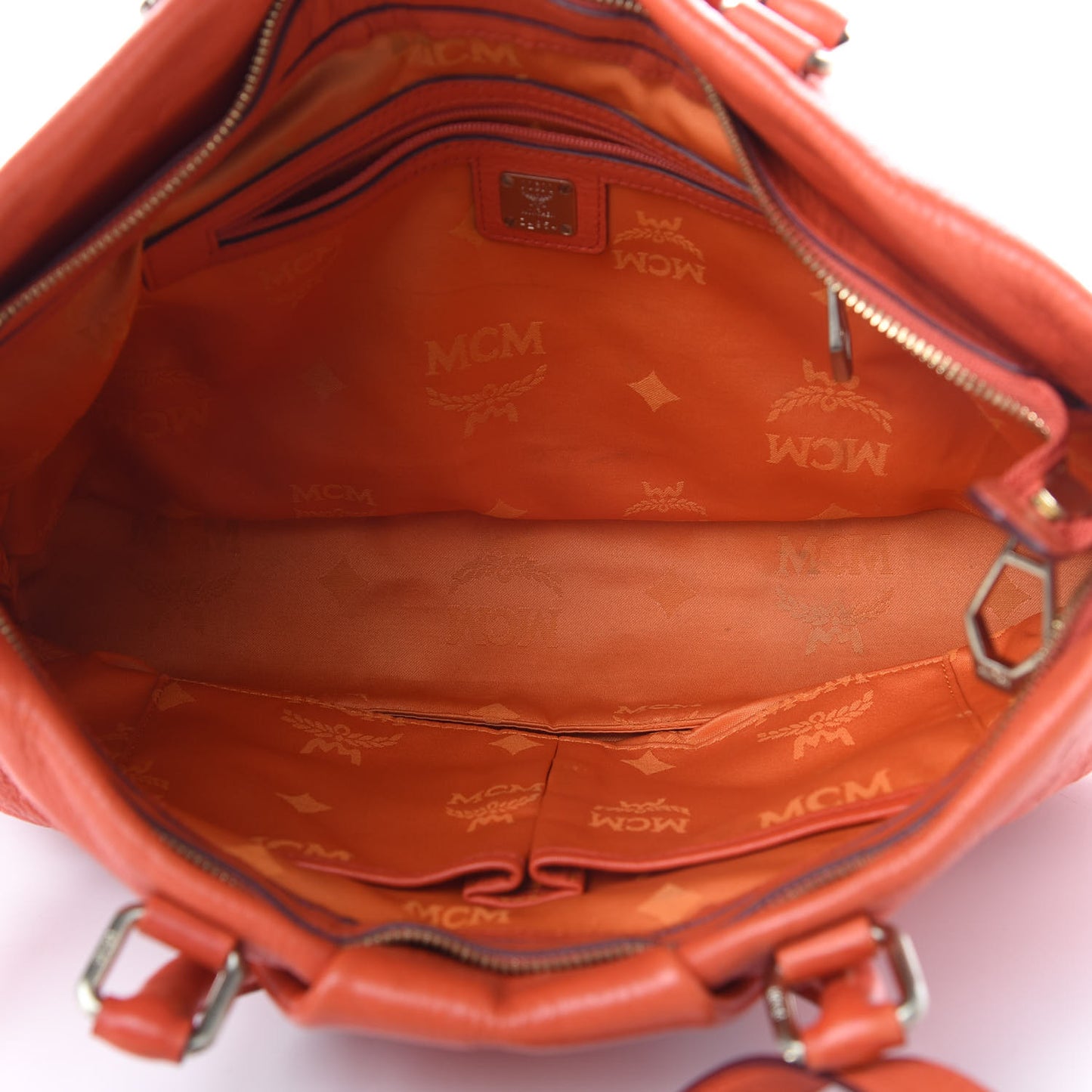 Calfskin Ottomar Monogram Tote Orange