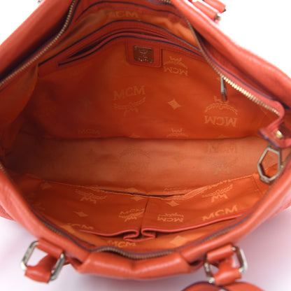 MCM Calfskin Ottomar Monogram Tote Orange 5 of 14