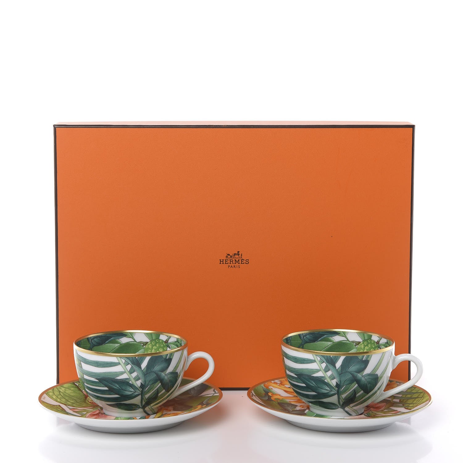 Hermes Porcelain Passifolia Tea Cup And Saucer Set Of 2 10 of 10