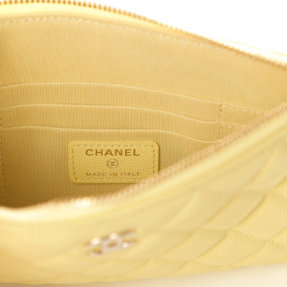 Chanel Caviar Quilted Small Pouch Light Yellow 8 of 10